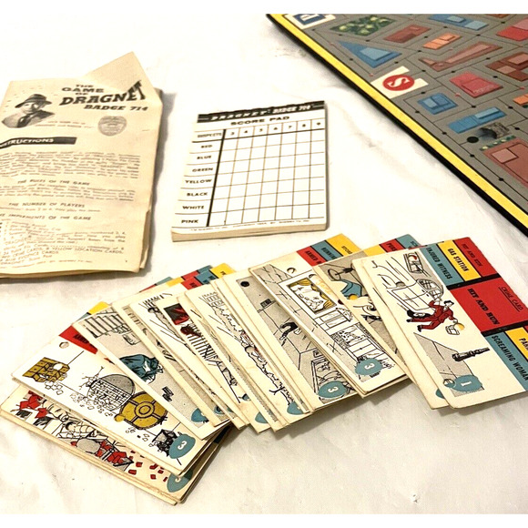 VTG The Game of Dragnet TV Series Jack Webb Board Game Transogram - Picture 10 of 13